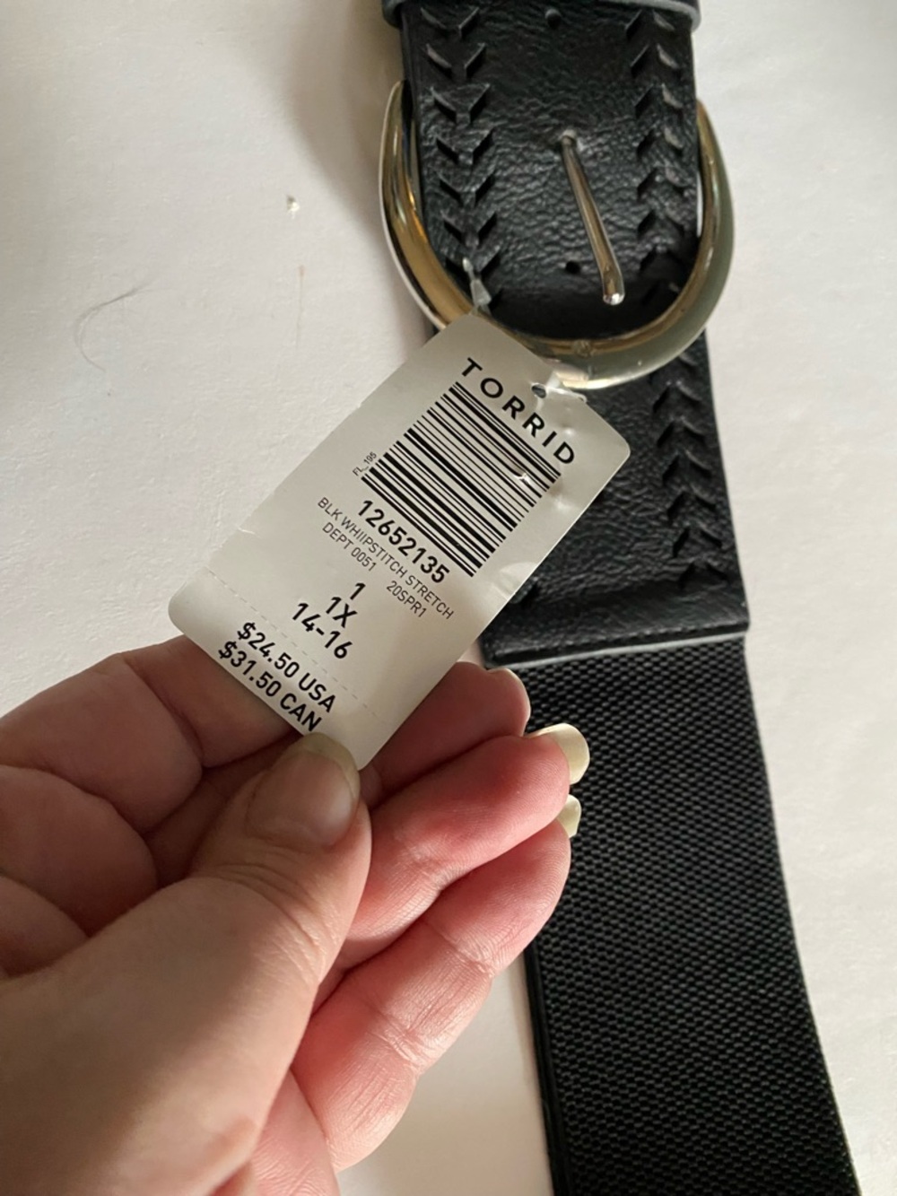 NWT Torrid 1X Belt Black Stretch 14 16 Silver Hardware 2.5 Inches Wide - Picture 3 of 4